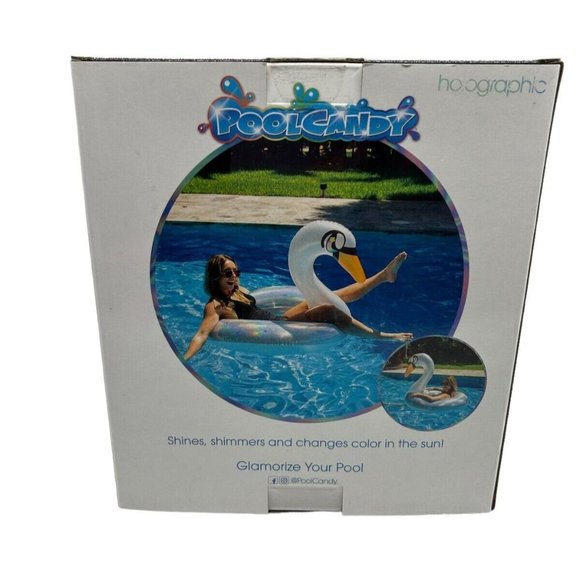 Pool Candy Holographic Goose Jumbo Pool Tube 42" Color Changing New - Picture 2 of 4